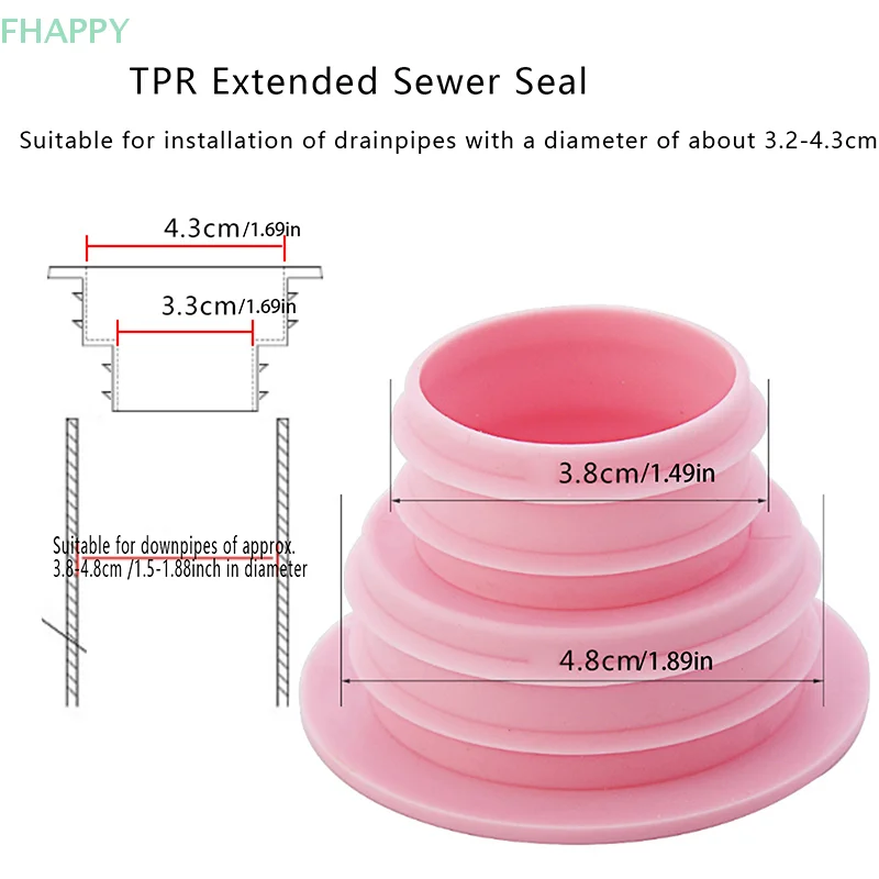 PP à prova de insetos anti-odor tampa de vedação tubo de esgoto anel de vedação máquina de lavar conector de tubo dreno de chão plug cozinha banheiro