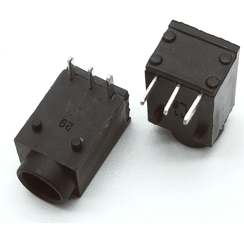 

10Pcs DC Power Jack Socket Connector DC003 3.5x1.35mm 3pin 5V 1A DC-003A 3.5*1.3mm Round Hole