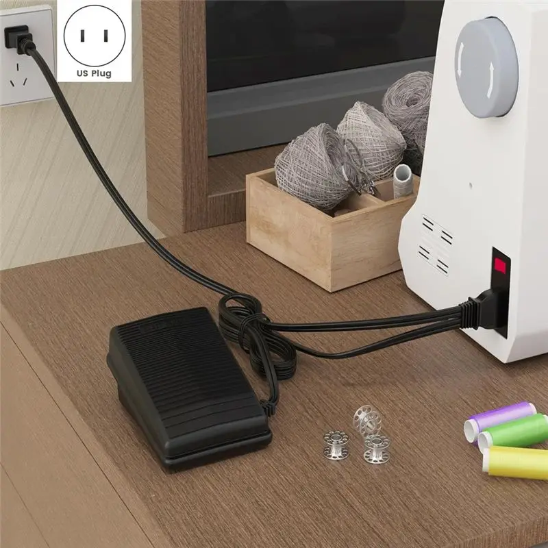 HOT Sewing Machine Foot Pedal 359102-001 Foot Pedal Pedal Power Cable Sewing Machine Accessories US Plug~Jul.