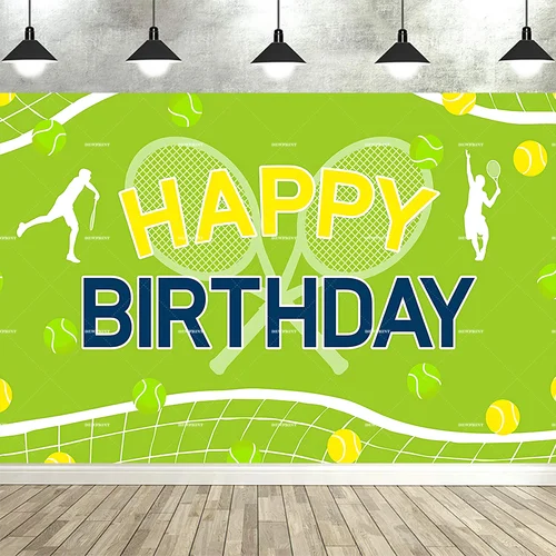 Imagen 2 del producto Fondo de fiesta temática de tenis escudo de tenis juego de campeonato de tenis fondo de torneo deportes decoración de fiesta de cumpleaños fotomatón