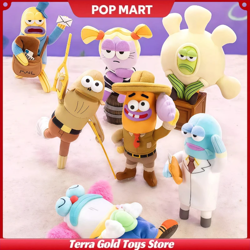 

POP MART Серия Bikini Bottom Buddies: Забавные плюшевые игрушки, 2 штуки в слепой коробке, аниме-аксессуары, подвески, коллекционные брелоки-игрушки, таинственная коробка