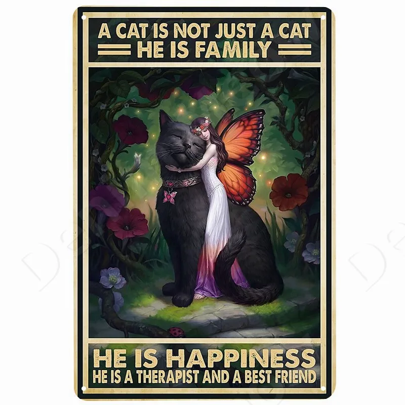Vintage Tin Poster, lustiges Metalls child, das ist, was ich lese ich Bücher Ich ver meide Menschen und ich weiß Dinge Katze, Home Cafe Wand dekor – Detail 2