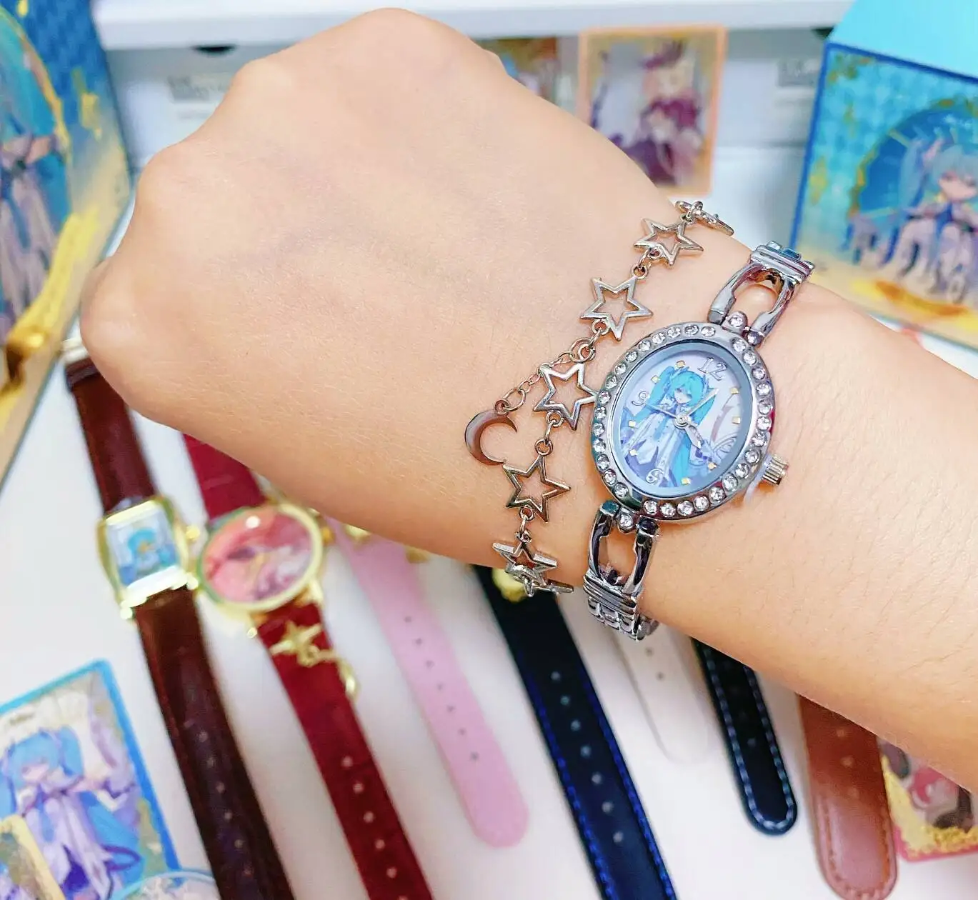 New Original Hatsune Miku Star Moon Knight Series Wrist Watch