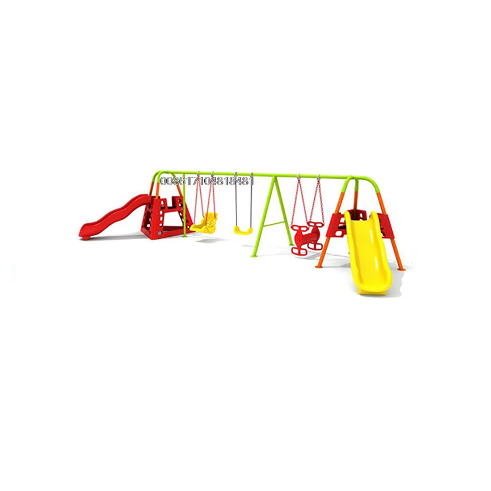 

High Quality Multi-functional Children Outdoor Playground Equipment Metal Frame Swing and Slides