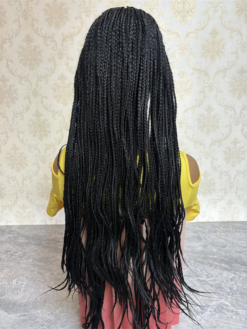 Natural Lace Wig Freestyle Knotless Braided Wigs Synthetic Lace Wig Braids Lace Frontal Wig Pre Plucked Baby Hairs Glueless Wig