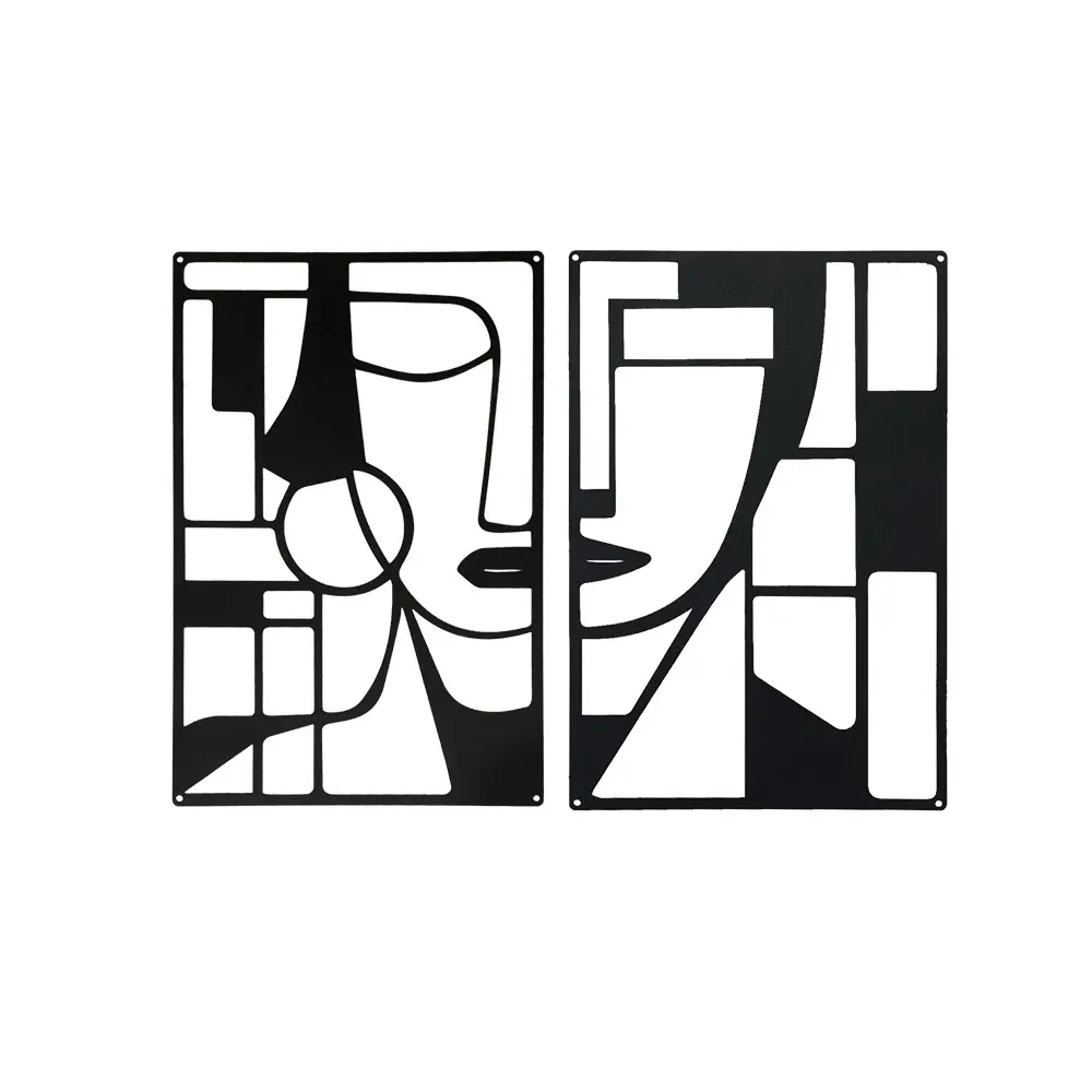 Violaura Art mural abstrait en métal – Facile à installer suspendu géométrique, lignes, formes, artistique, chambre à coucher, forgeron, fabriqué à la main