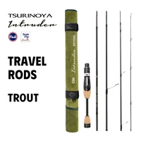 TSURINOYA INTRUDER-caña de pescar portátil de 4 secciones, 1,6 m, 1,68 m, guía MF FUJI, fundición giratoria, corriente de montaña, señuelo de carbono