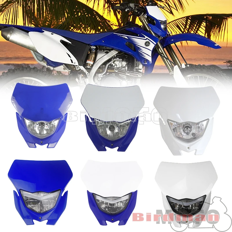 Dirt Bike Motocross H4 Headlamp Mask Headlight Fairing Universal For Yamaha YZ125 YZ250 YZ250F YZ450F WR250F WR450F WR YZ YZF