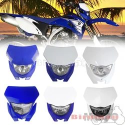 Dirt Bike Motocross H4 Headlamp Mask Headlight Fairing Universal For Yamaha YZ125 YZ250 YZ250F YZ450F WR250F WR450F WR YZ YZF