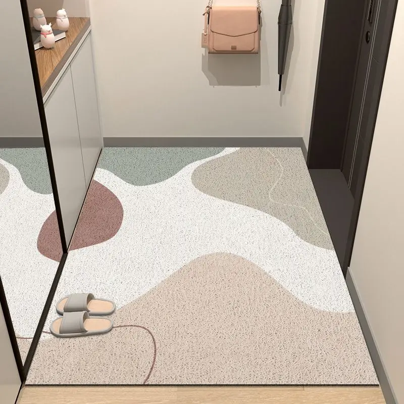

Simple entry door mat Silk ring floor mat Household door rubbing soil rubbing mud mat Nordic ins wind pvc porch foot mat