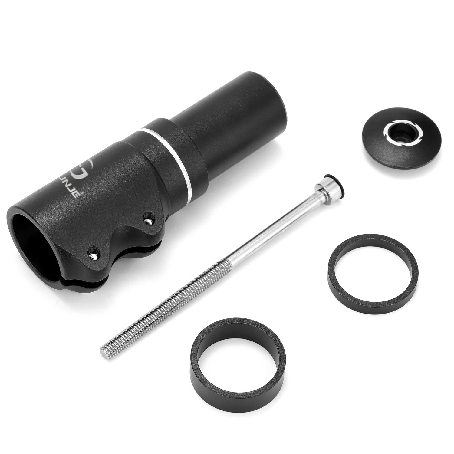 アルミ合金製バイクフォークステムライザーエクステンダー、簡単装着自転車ステムヘッドアップライザーハンドルバーライザーアダプター