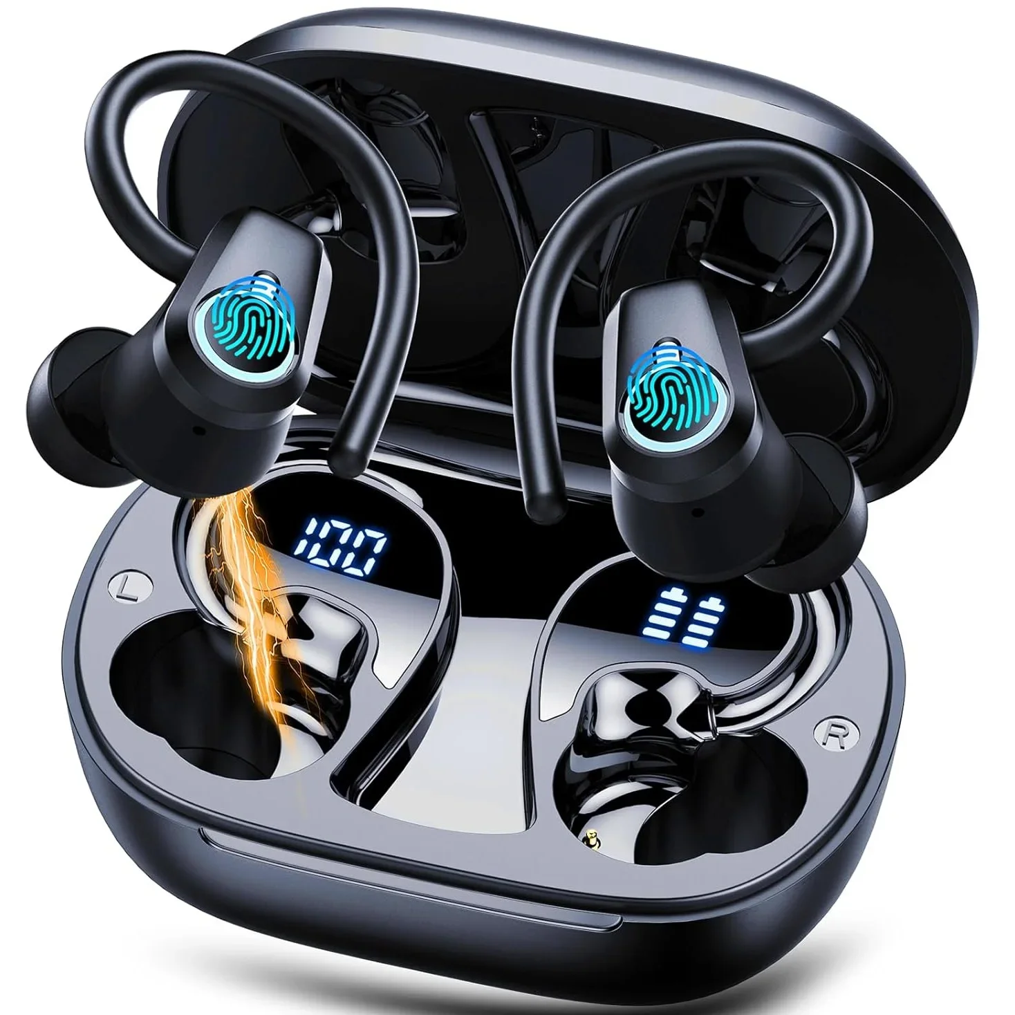 Original NEW Wireless Earphones,Ture Wireless Earbuds Ear Hook Sports HiFI Stereo,IPX7 Waterproof Headset With Mic,TWS Headphone