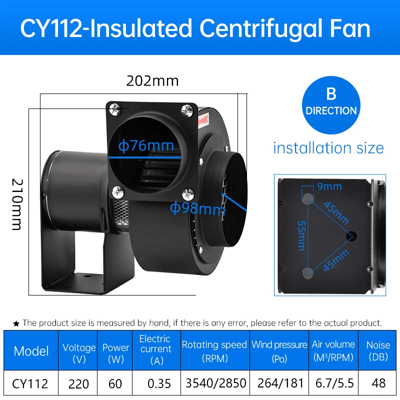 CY112 Stainless Steel High Temperature Centrifugal Fan Industrial Heat Resistant Exhaust Fan For Oven Boiler Kiln
