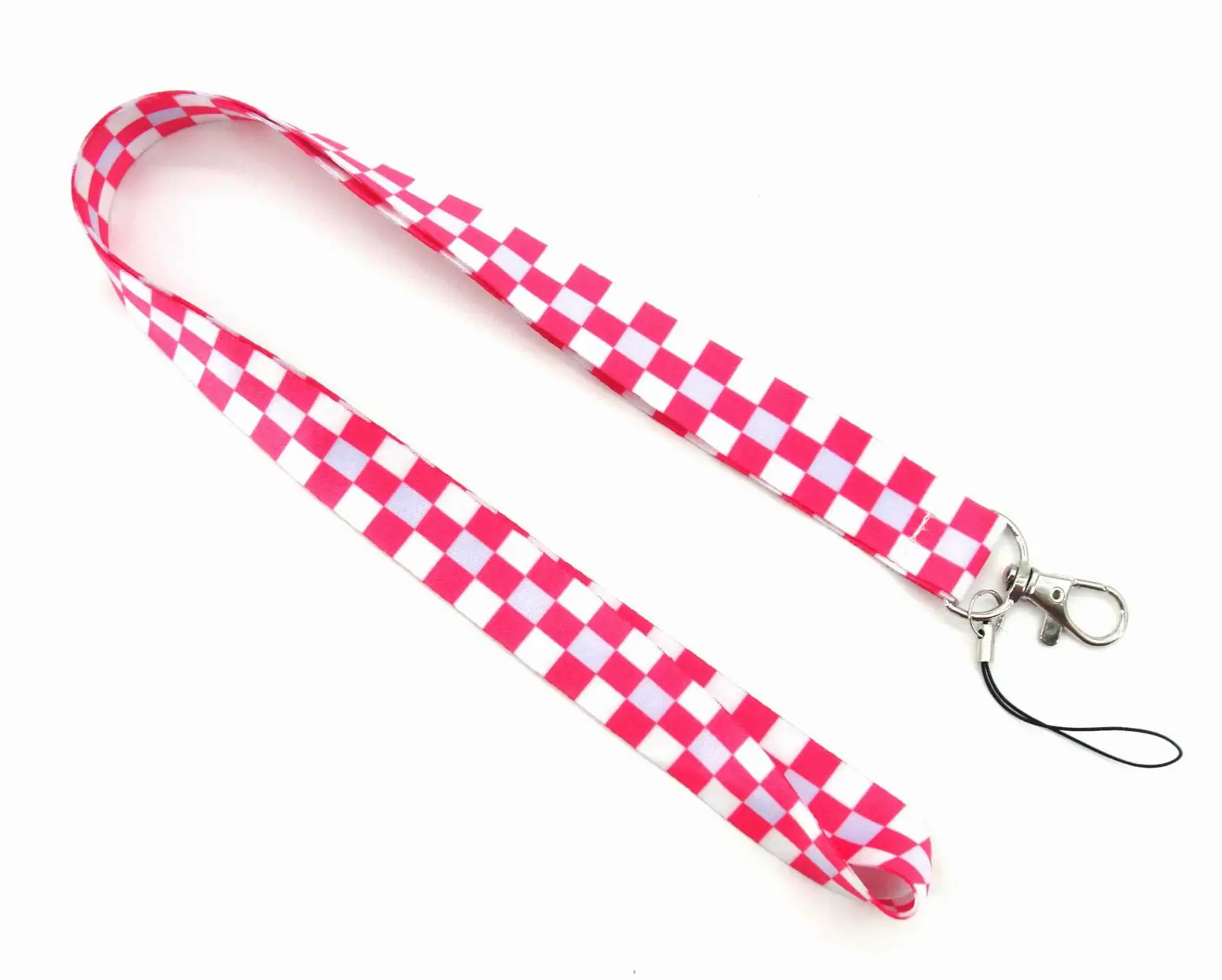 Cartoon checkered Key Lanyard ID Badge Holders Animal Phone Neck Straps with Keyring Phone Accessories D029