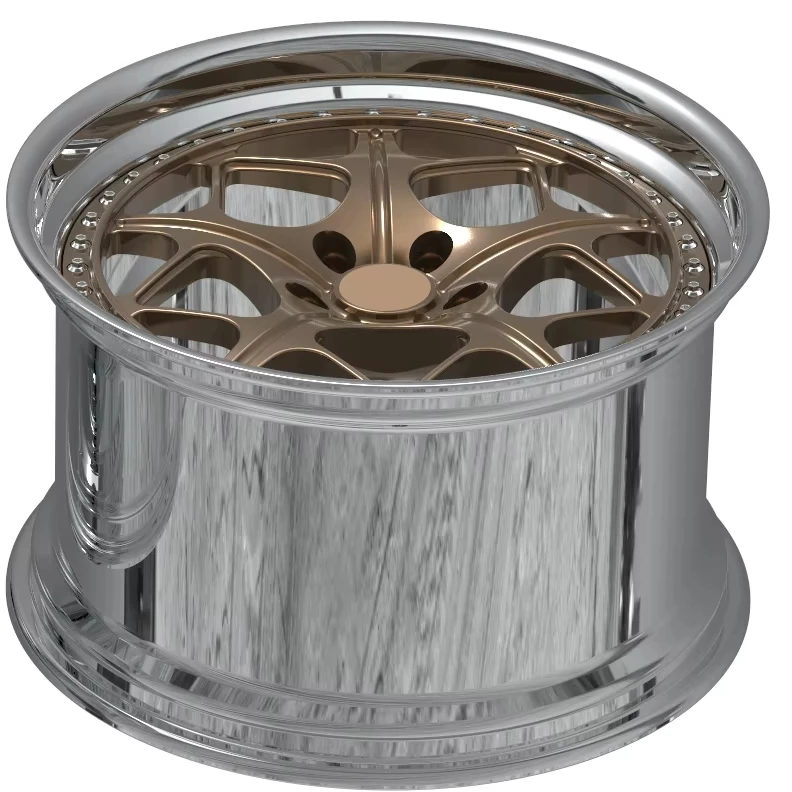 

Custom 2-Piece 18-26 Inch Racing Car Wheels Deep Dish Forged 5*130 Rims With Polished Lip