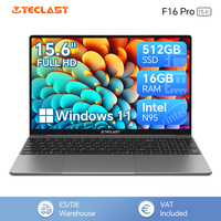 TECLAST F16Pro Laptop 15.6 inch, 16GB RAM 512GB SSD Computers, for Intel N95 CPU, IPS FHD 1080P Screen, WiFi 6, BT 5.0, USB3.2, Backlit Keyboard, 38000mWh