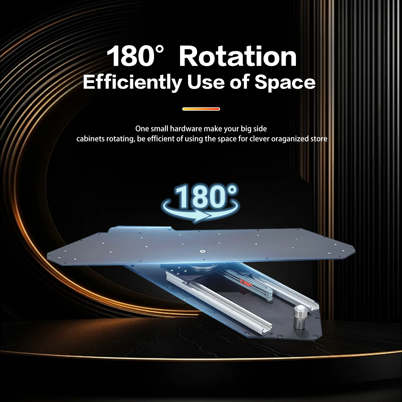 خزانة عرض دوارة 180 درجة مع أجهزة محورية مزدوجة ومقصورات تخزين مخفية لحل تنظيم المنزل الحديث #2