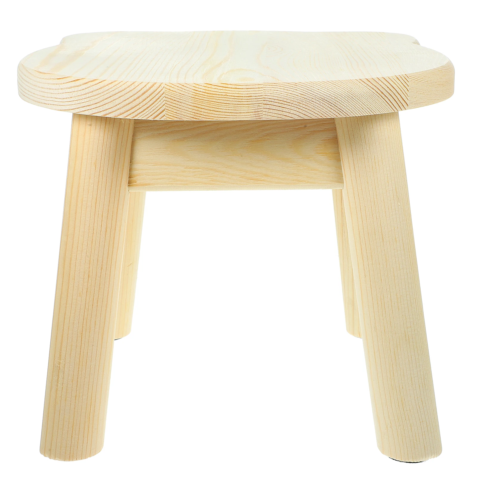 

Kids Wooden Stool Small Round Step Stool with Non Slip Feet Stable for Bathroom Kitchen Bedroom Toddler Seating