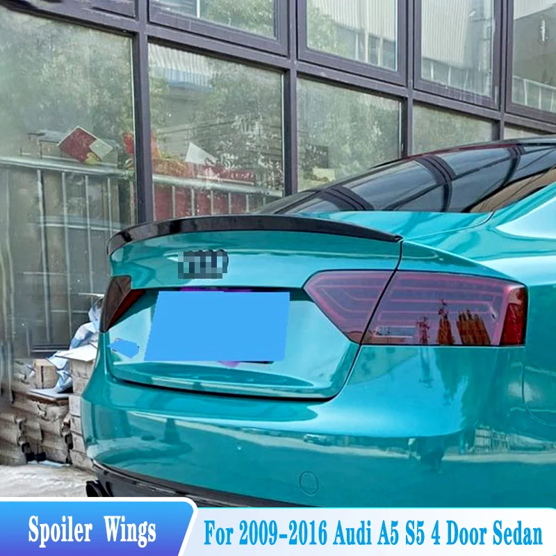 

For 209-2016 Audi A5 4Door Sedan Rear Trunk Lid Spoiler Tail Wings ABS Material Car Tuning Body Kit Decorative Parts Accessories