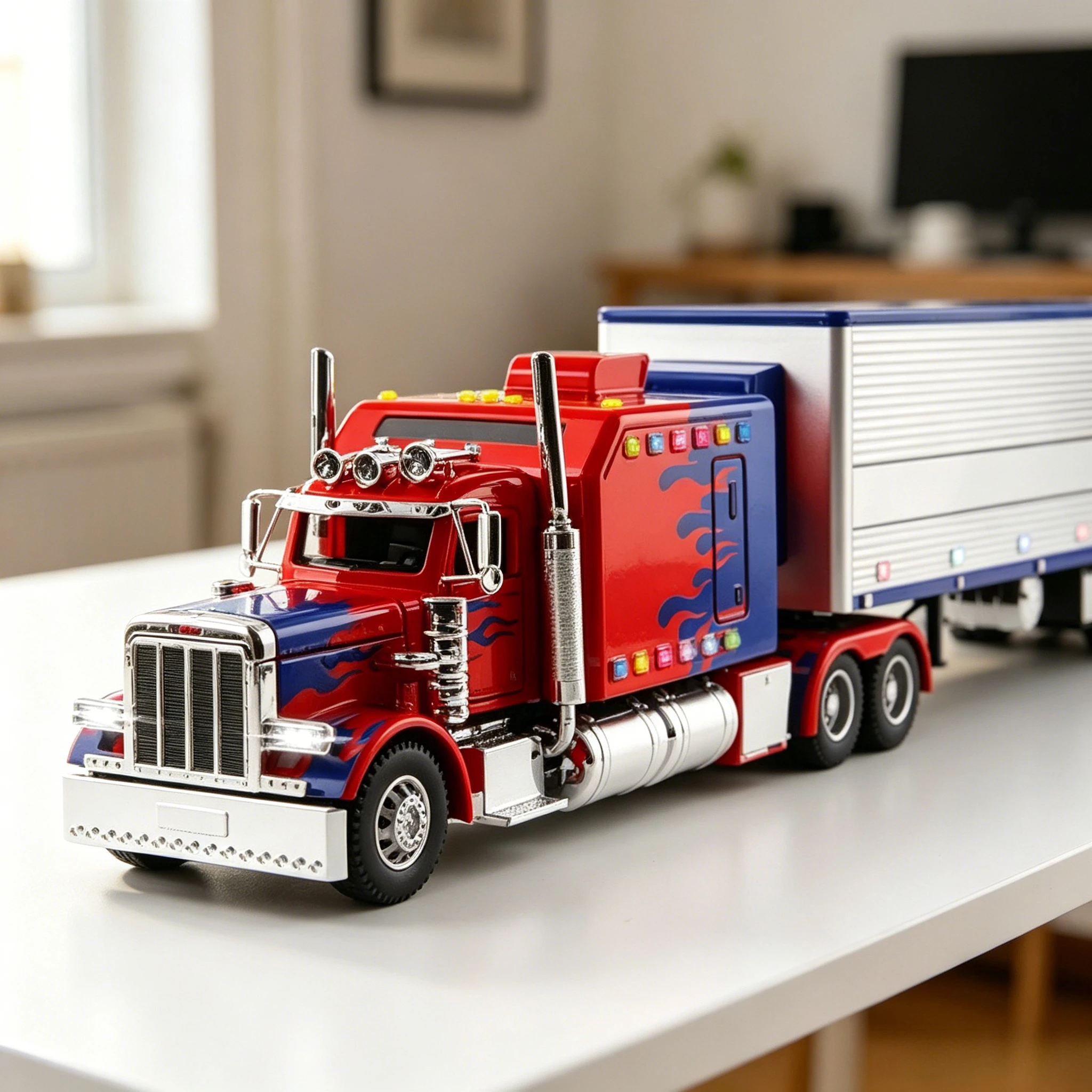 

1:24 Peterbilt 389 US Alloy Container Truck Model, Fine Diecast Collectible, Great Gift for Friends & Car Fans