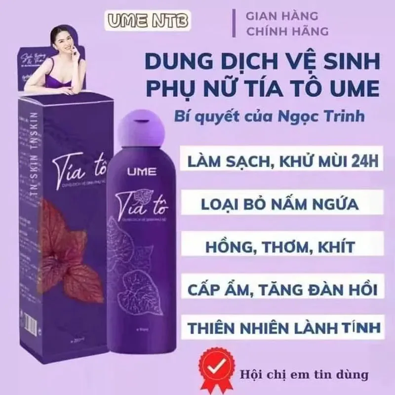 150g Bottle Dung dịch vệ sinh phụ nữ Tía Tô Ume Ngọc Trinh 150ml làm sạch dịu nhẹ, khử mùi hôi, dưỡng ẩm và chống khô rát