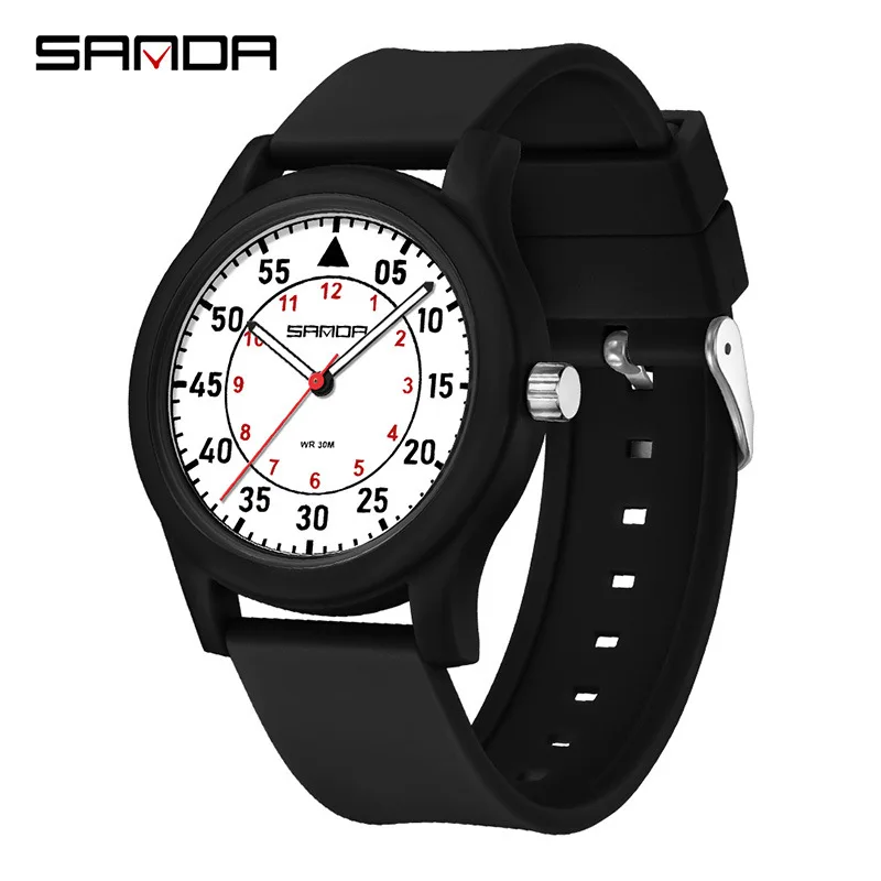 New SANDA 3268 Quartz Watch for Men Women 3ATM Waterproof TPU Strap ABS Case Casual Student Wrist Watch