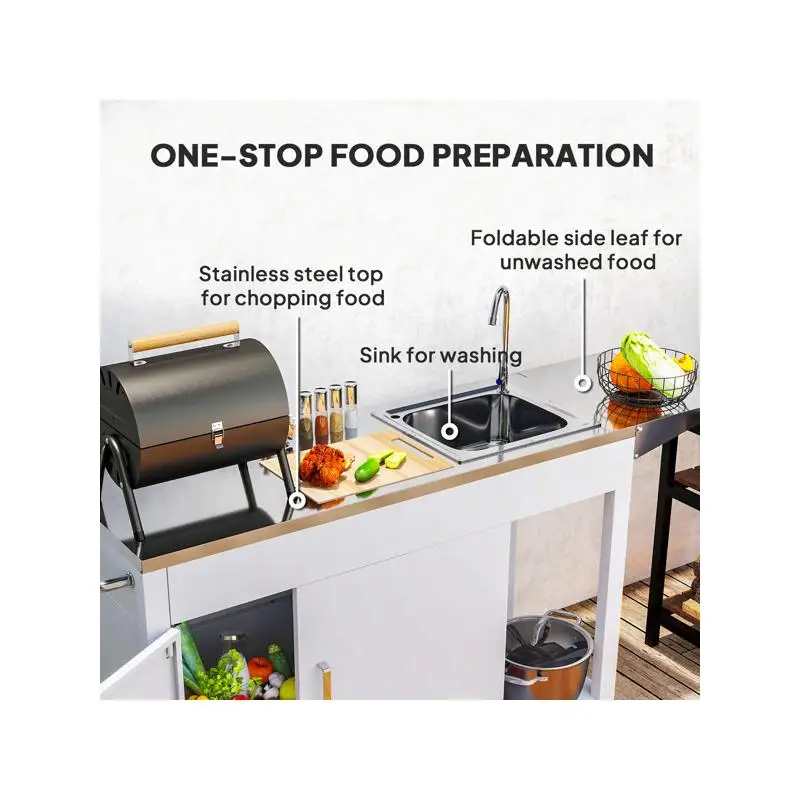 Outdoor Grill Table for Backyard BBQ and Cooking Station