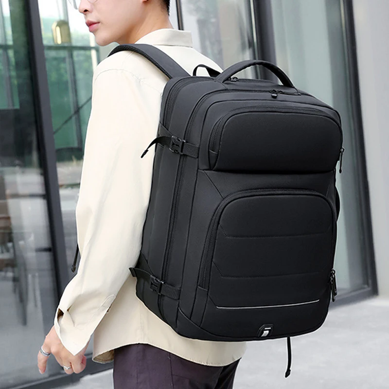 BANGE Travel Backpack Men Business Backpack School Expandable USB Bag Large Capacity 17.3 Laptop Waterproof Fashion Backpack