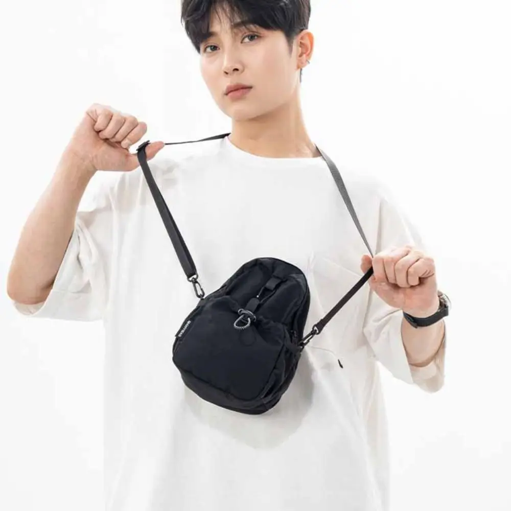 

Harajuku Sports Nylon Shoulder Bag Coin Pouch Casual Drawstring Crossbody Bag Korean Style Solid Color Mobile Phone Pack Daily