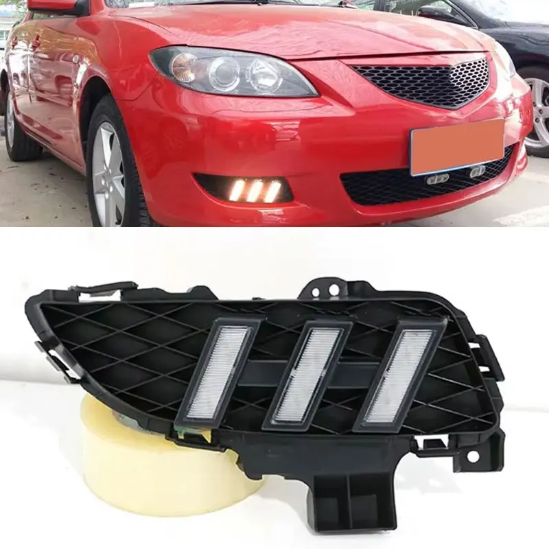 

2PCS LED Daytime Running Light For Mazda 3 Axela 2006-2009 Flowing Turn Signal Relay ABS 12V DRL Fog Lamp Decoration
