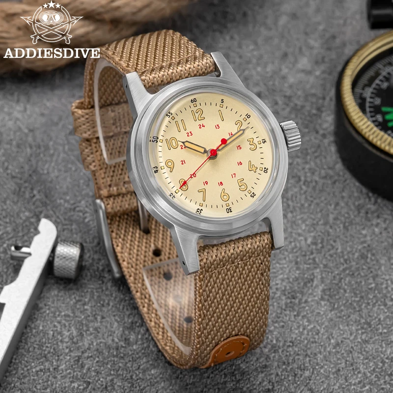 ADDIESDIVE Luxury Automatic Watch NH35 Bubble Mirror Glass Retro New Men's Mechanical Watch AD2076 Luminous Waterproof Watches