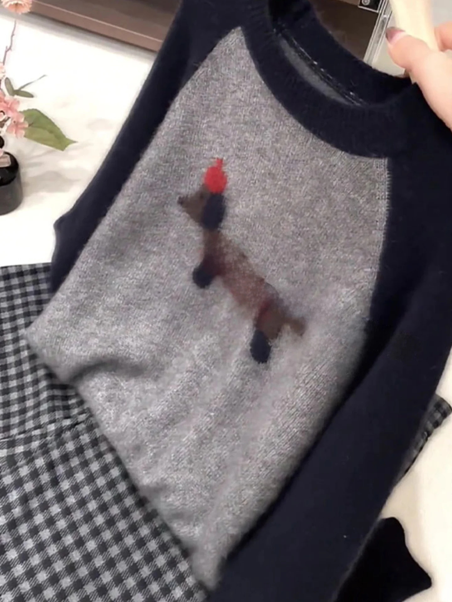 

Anti-Aging Color Blo round Ne Knitted Sweater Winter Commute Casual Long Sve Loose Base irt Versatile Comfortable Kn...