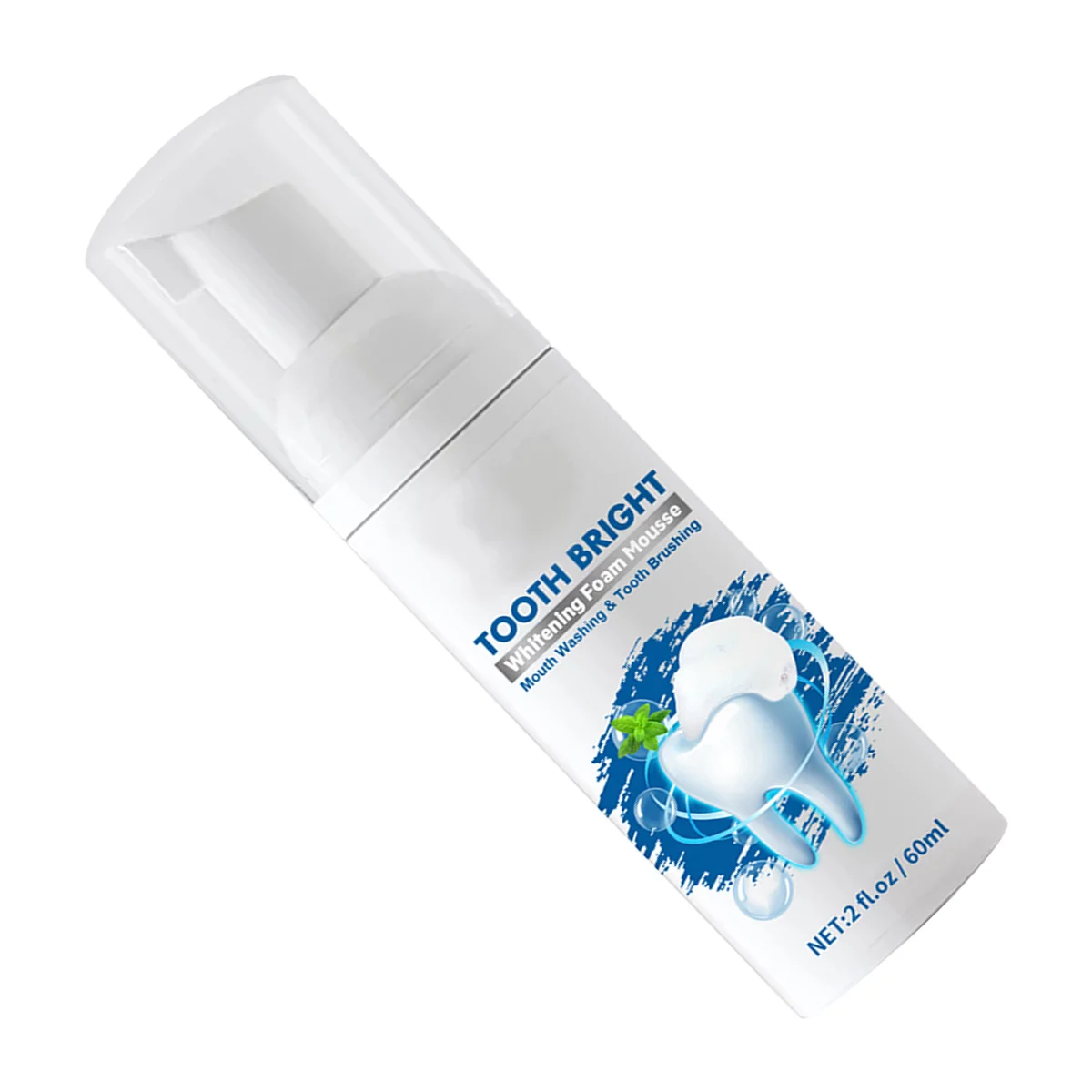 معجون أسنان موس مبيض 60 مللي لتنظيف الأسنان بشكل فعال العناية بالفم نفس منعش تصميم محمول للاستخدام المنزلي رغوة موس #2