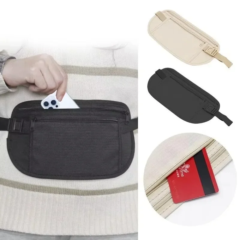 Riñonera de viaje Invisible para pasaporte, cinturón de dinero para correr, ciclismo, correr, gimnasio, bolsa deportiva, paquete de seguridad secreto