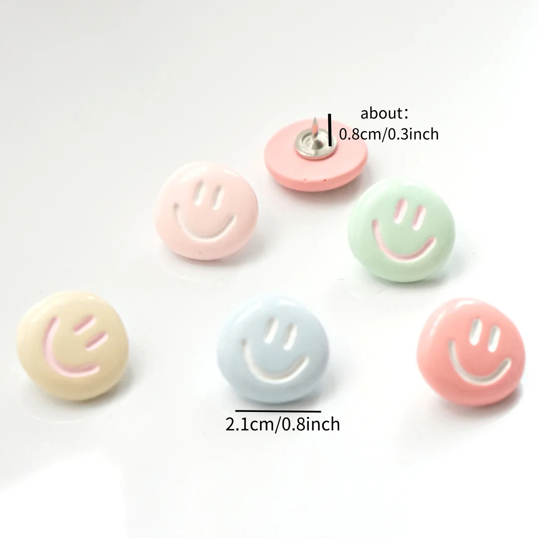 5 Pcs, Smile Face Pins Set, Cute Pegs, Photo Message Paper Pegs, Creative Colorful Thumbtack, Home Office Cork Board Decorations