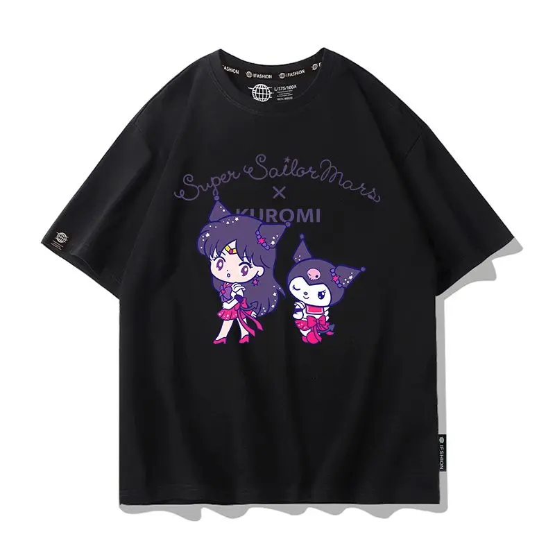 Sailor Moon Cinnamoroll Kuromi t-shirt a maniche corte Anime Cartoon Sanrio Summer Kuromi Melody vestiti a maniche corte