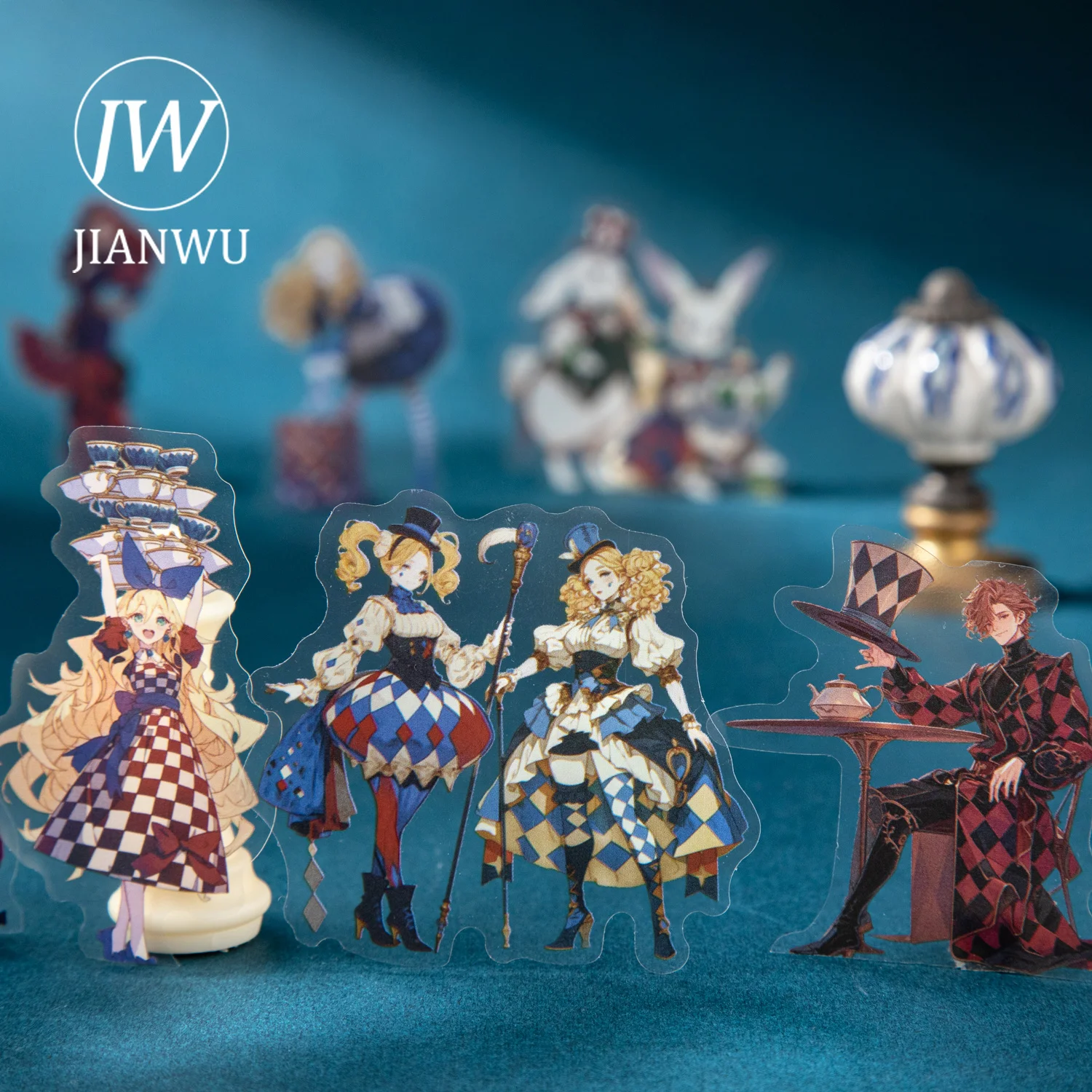 JIANWU Vintage Fairy Tale Character Rabbits Landscape Material Collage Scrapbooking PET Sticker Creative DIY Journal Stationery