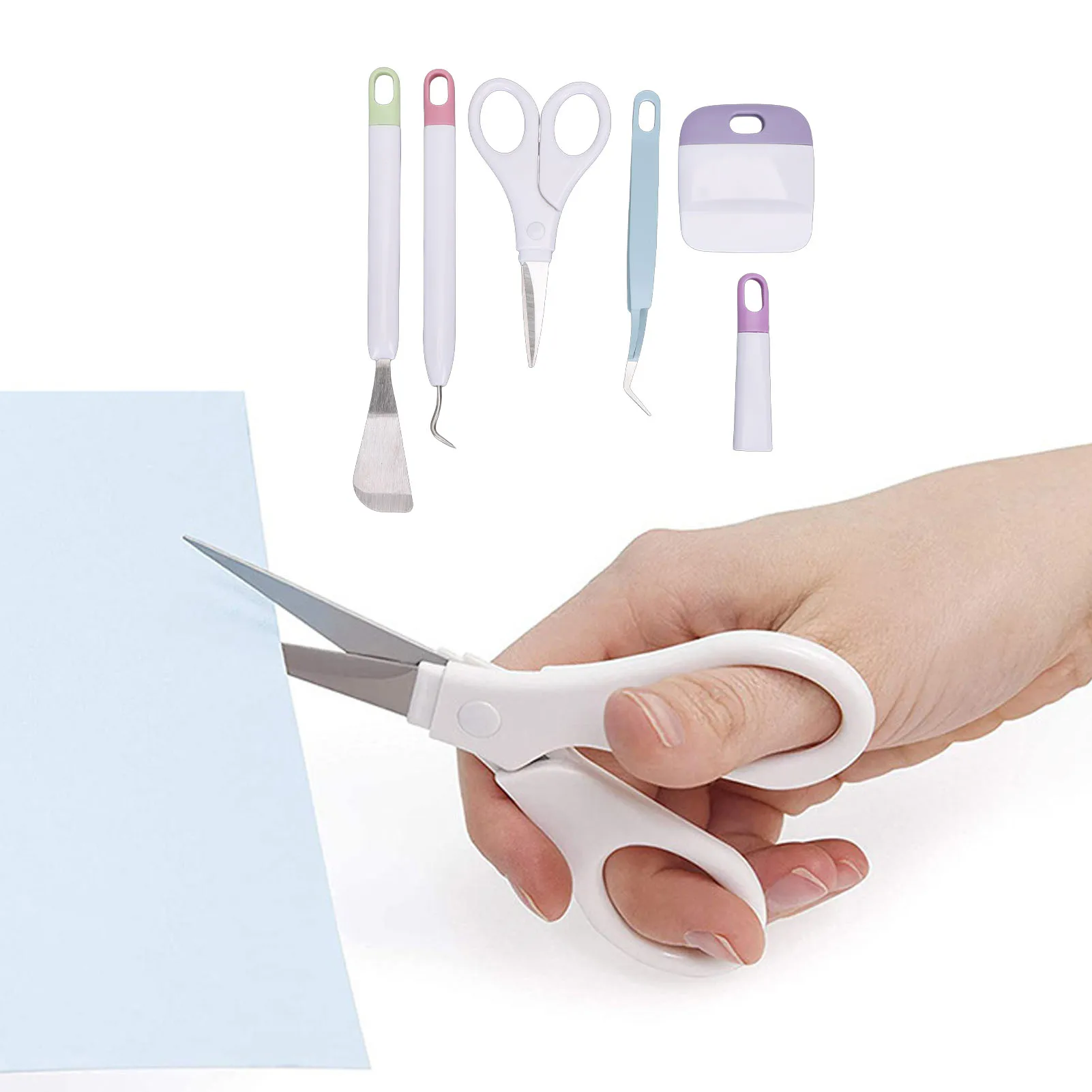 Craft Weeding Tool Set Tweezers Spatula Weeder Scraper Scissor Craft Tool Kit for Home Studio Weeding Craft Basic Kit Craft Tool