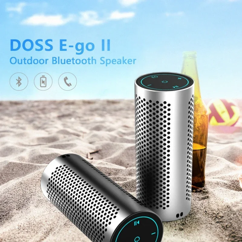 Caixa De Som Bluetooth Speaker 40W High-power Lossless Sound Quality Cylindrical All Metal Plug-in Outdoor Subwoofer Soundbar