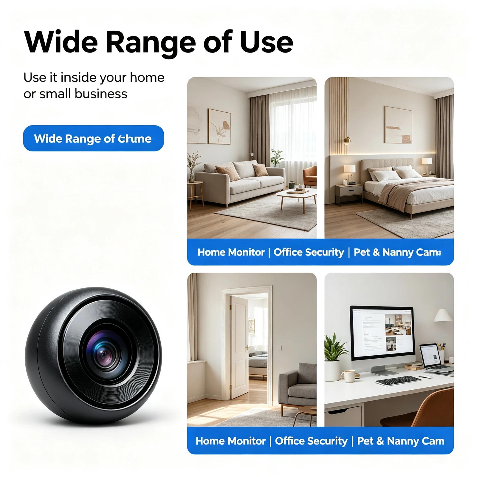 V21  Compact Wireless WiFi Security Camcorder, Supports Remote Viewing & Playback, Night‑Vision Shooting, Multi‑Function Mini Camera for Home Care Office Security Car Recording
