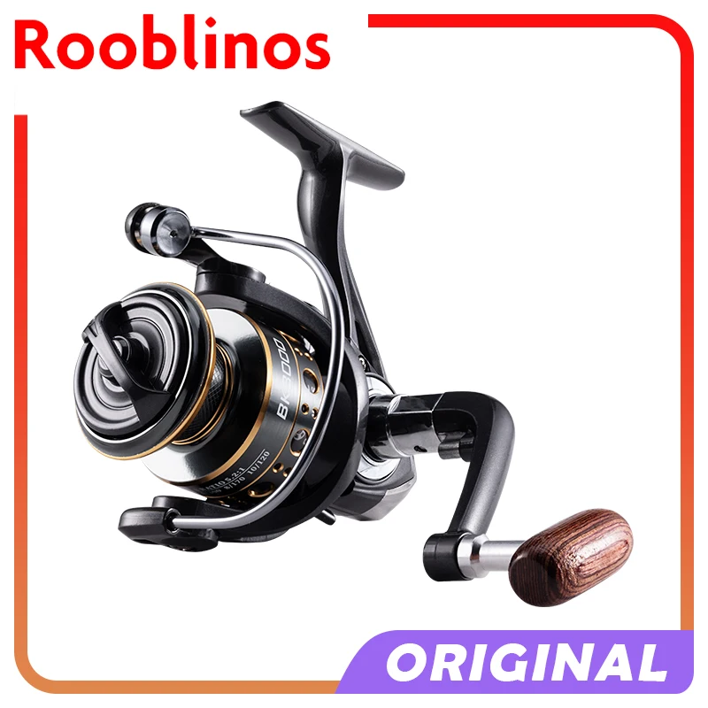 ROOBLINOS BK-Spinning Fishing Reels, Saltwater, Freshwater Metal Spool, Left and Right Interchangeable Trout Carp, Spinning Reel