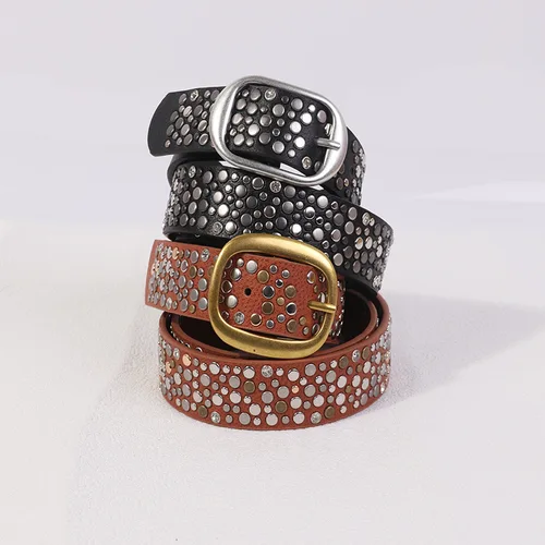 Imagen 2 del producto Nuevo cinturón de mujer Edición coreana moda remache con incrustaciones traje Formal pantalones cinturón decorativo moda tendencia Casual