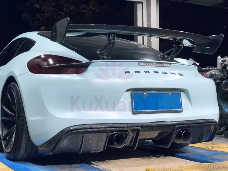 Resin Primer Carbon Fiber a Style Rear Bumper Exhaust Pipe Body Kit for the 2013-2015 for Porsche Cayman Boxster 981 Body Kit