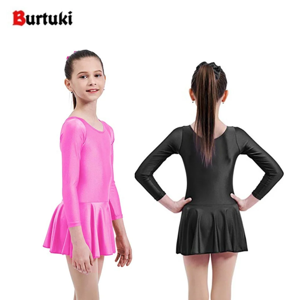 

Ballet Dress Long Sleeve Ballet Leotard Girls Kids Dancewear Training Dress Nylon Skirted Leotard Party Costumes