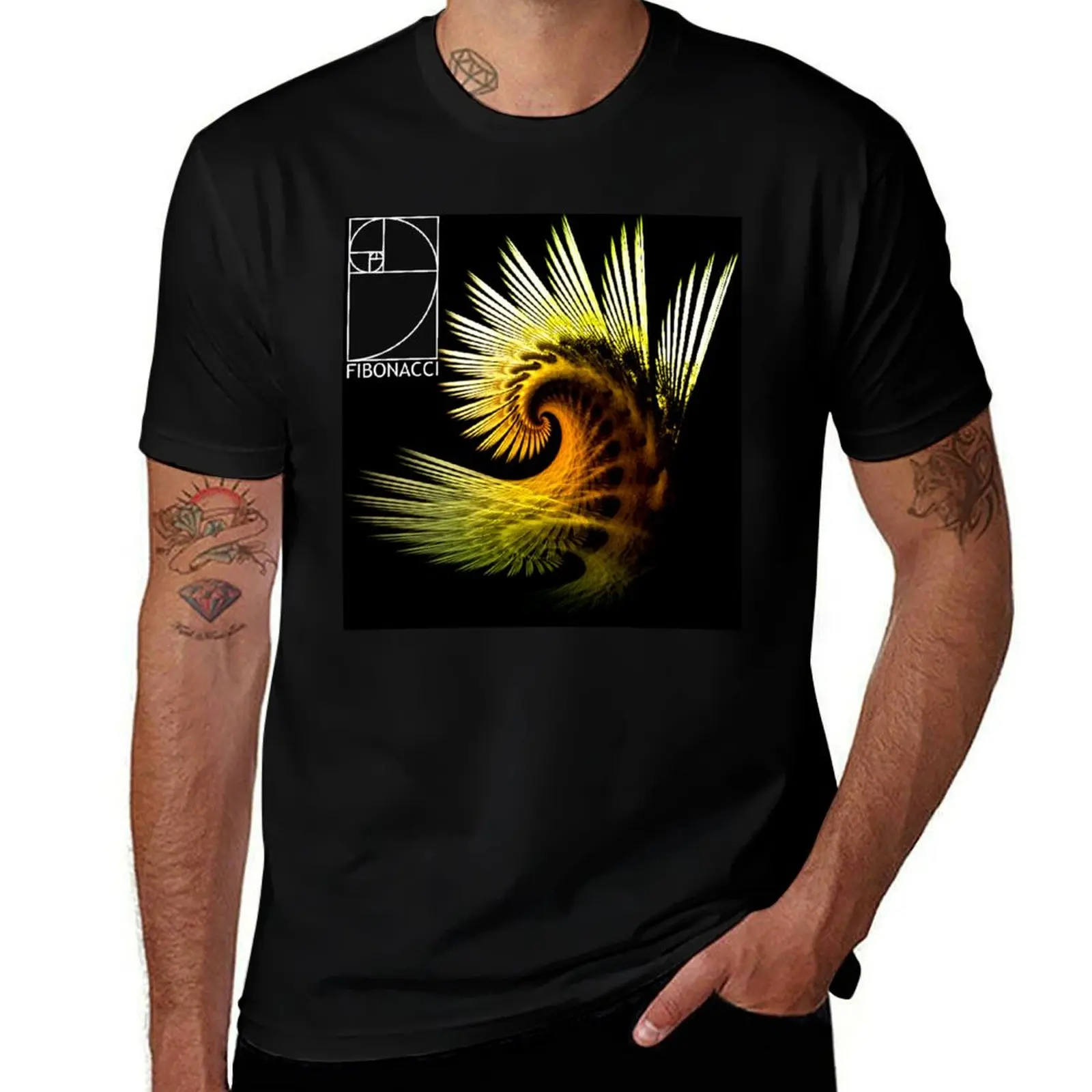 

The Fibonacci Sequence - Nature's Code Fibonacci Fractal T-Shirt cotton t shirts high quality man t shirts graphic T-Shirt