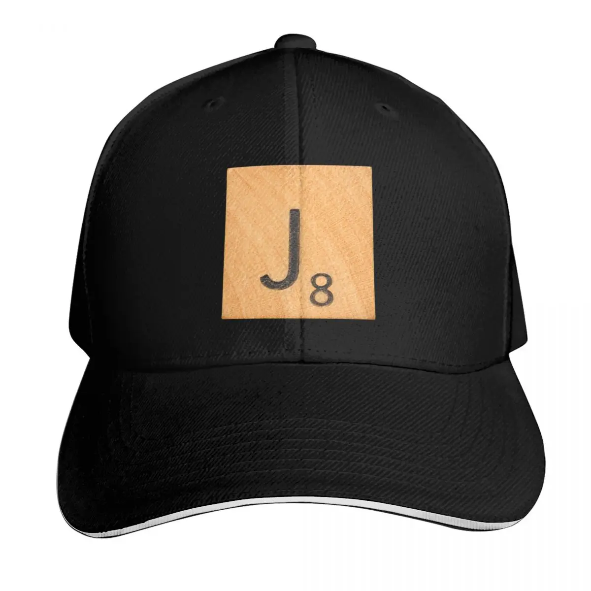 Scrabble Letter Tile 'J' Baseball Cap Gift for Him Her Casual Daily Wear Quick Dry Performance