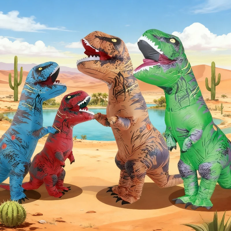 Disfraz de dinosaurio inflable, traje de dinosaurio para adulto, Tiranosaurio inflable, vestido de dinosaurio de cuerpo completo, fiesta de cosplay (muestro)