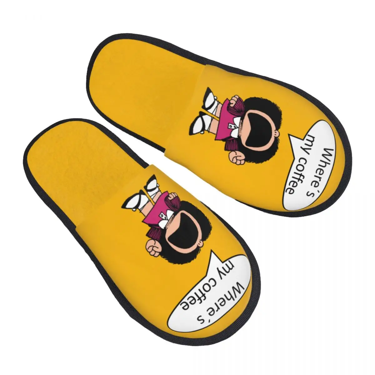 

Manga Quino Mafalda Kawaii Cartoon Comfort Scuff Memory Foam Slippers Women Spa House Shoes