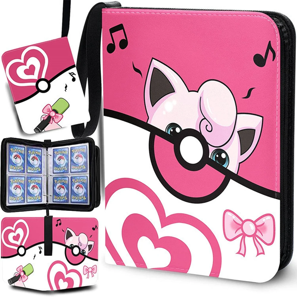 Imagen de Álbum de tarjetas con cremallera de PU para 400 tarjetas, carpeta de colección para tarjetas Pokémon, hobby coleccionista.