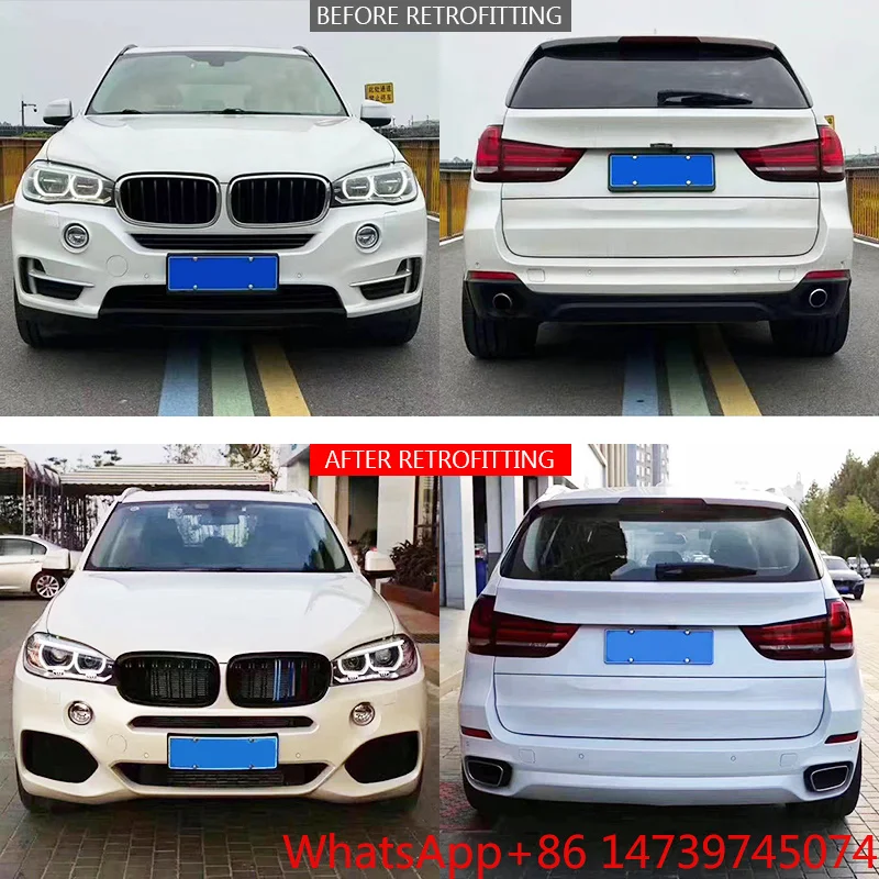2013-2018 X5 F15 Bolt-On Body Kit Front Rear Bumper With Fog Light Car Modification Upgrade PartsCar Parts Body Kit
